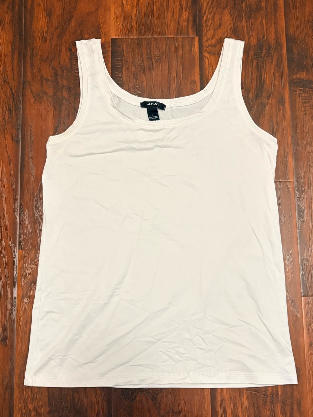Alfani White Stretch Scoop Neck Tank Top Sleeveless Size L